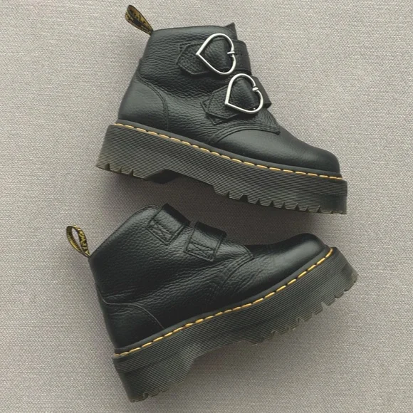 Martens Shoes Devon Heart Leather Platform Boots Poshmark